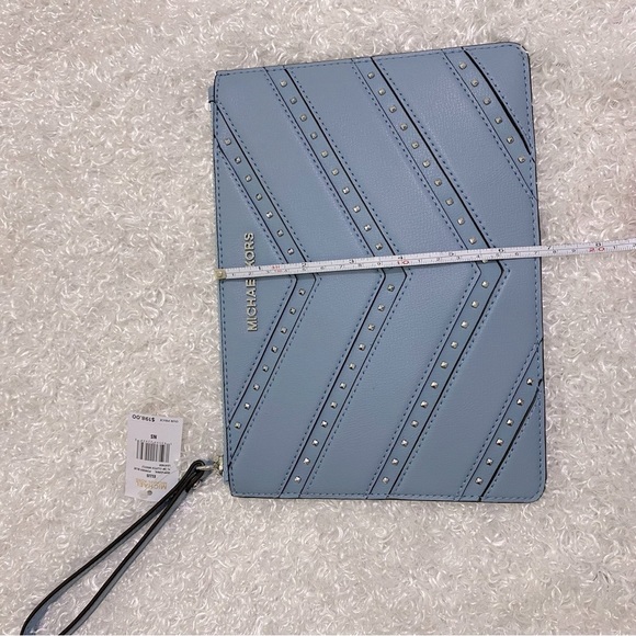 NWT Michael Kors Zip Clutch Wristlet Powder Blue